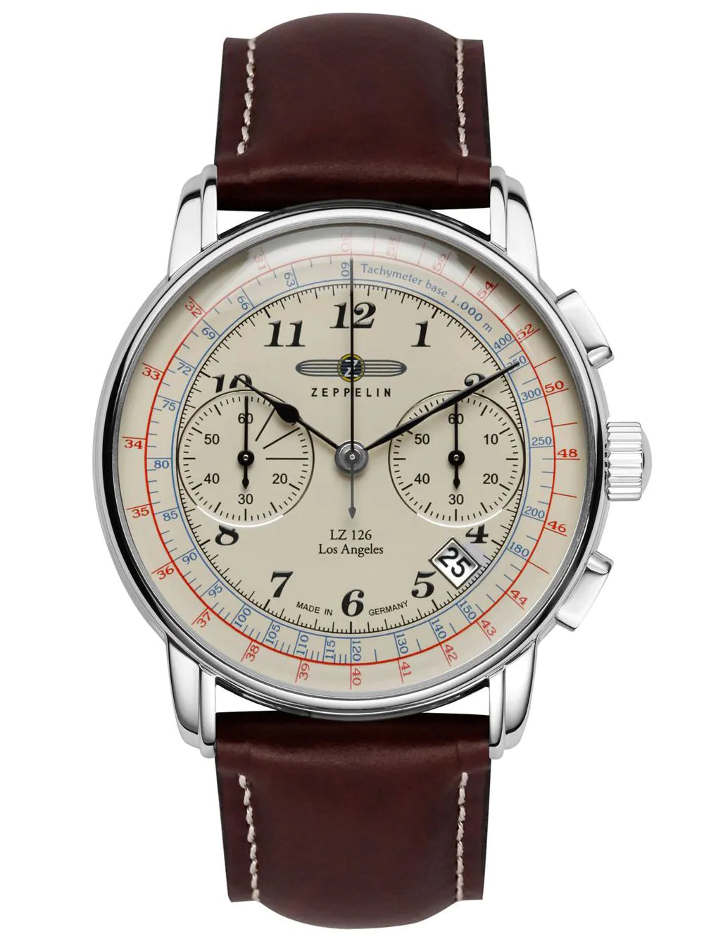 Zeppelin 7614-5 LZ-127 Chronograph Mens Watch 43mm 5ATM