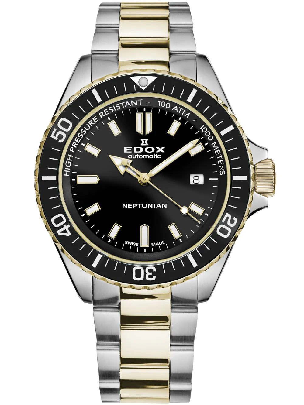 Edox 80120-357JM-NID Neptunian Automatic Mens Watch 44mm 100ATM