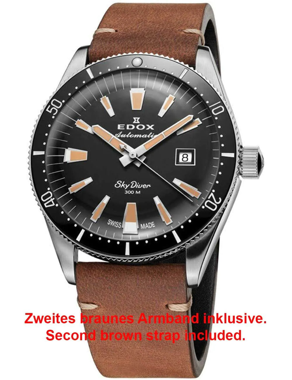 Edox 80126-3VIN-GDN Skydiver Automatic Mens Watch Limited Edition 42mm 30ATM