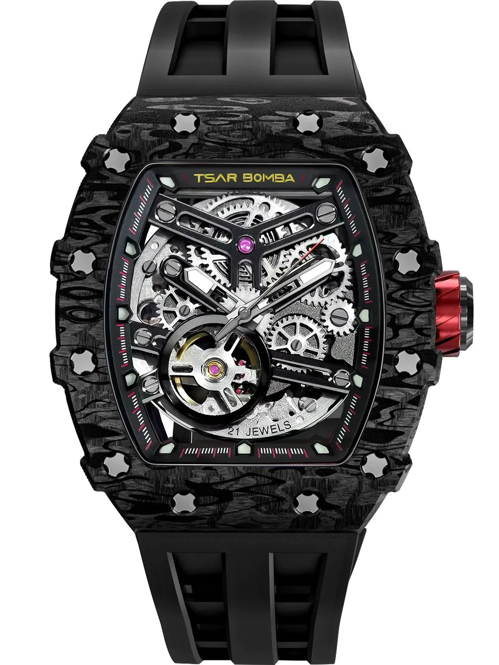 Tsar Bomba TB8208CF-08 Mens Watch Elementar Carbon Fiber Automatic 44mm 5ATM