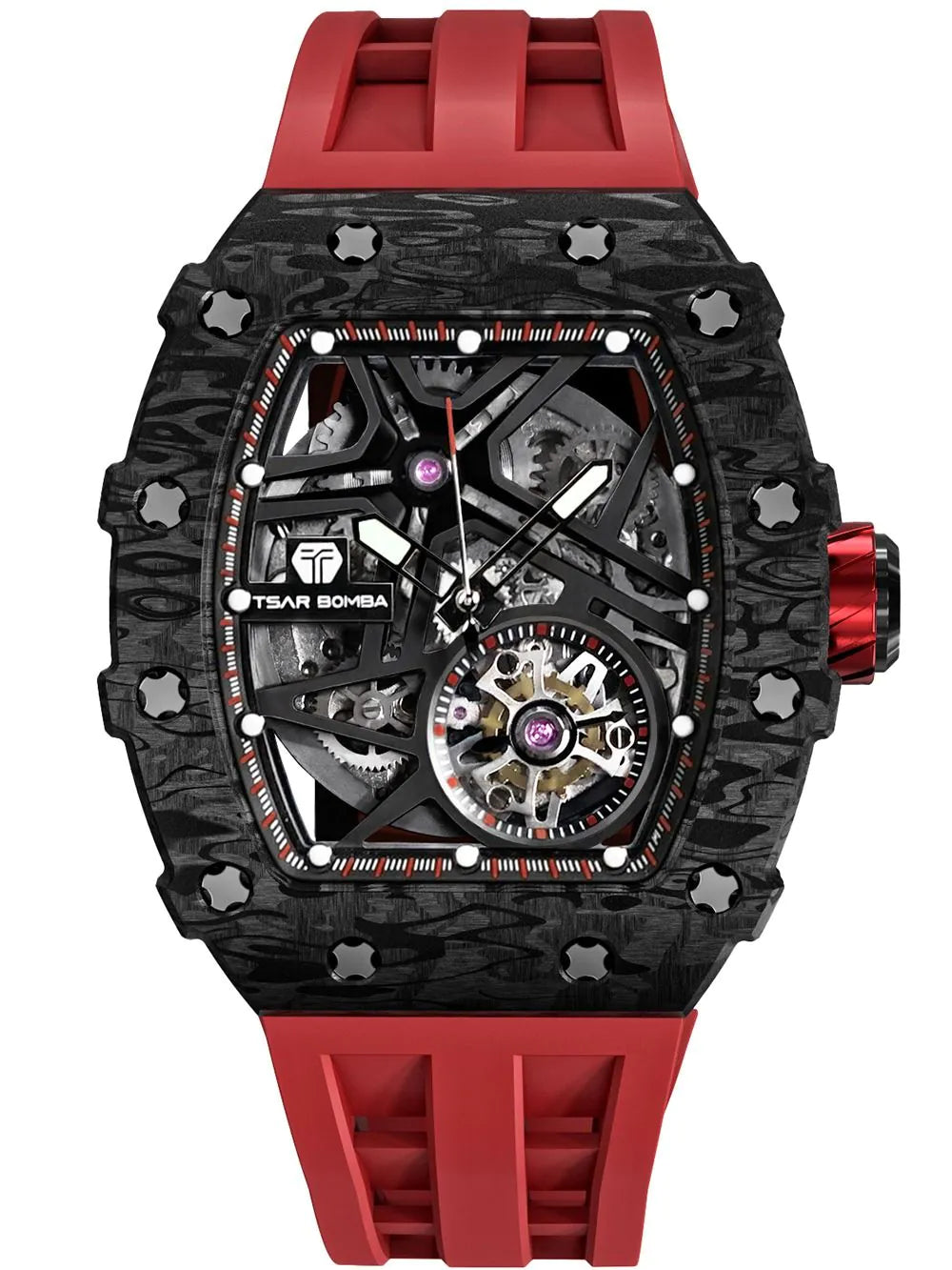 Tsar Bomba TB8209CF-02 Mens Watch Elementar Carbon Fiber Automatic 44mm 5ATM