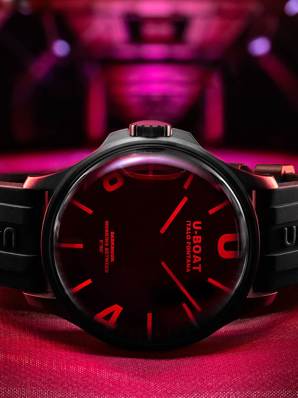 U-Boat 8466/D Darkmoon Red IPB Mens Watch Capsoil 44mm 5ATM