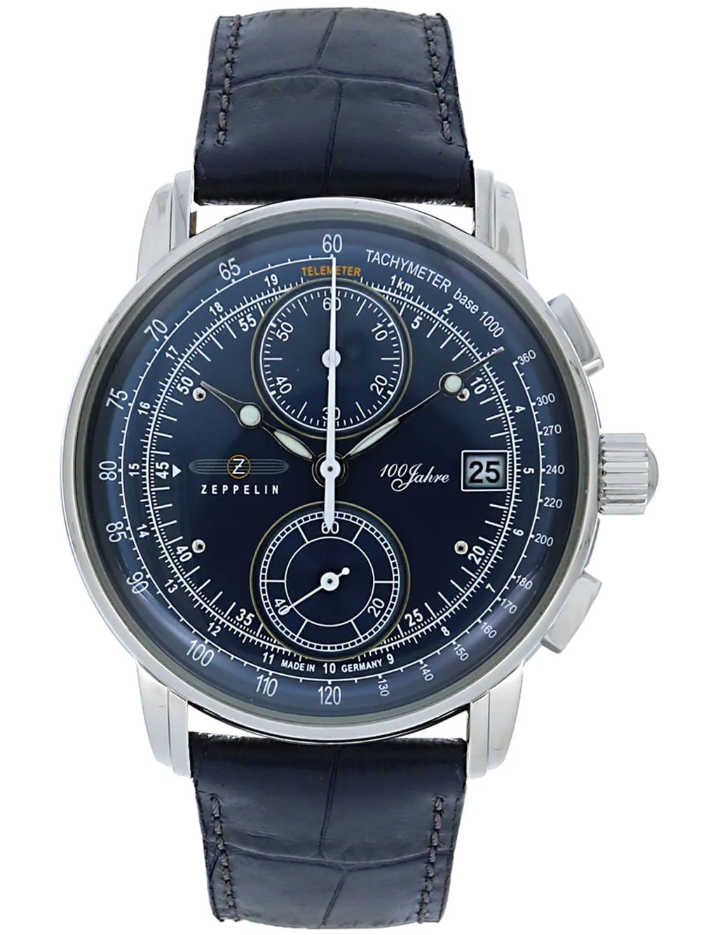 Zeppelin 8670-3 100 years Chronograph Mens Watch 43mm 5ATM