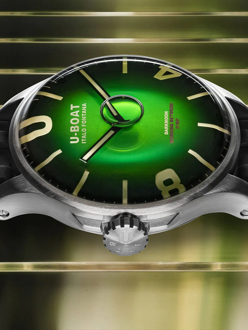 U-Boat 8702/E Darkmoon Green SS Soleil 44mm 5ATM
