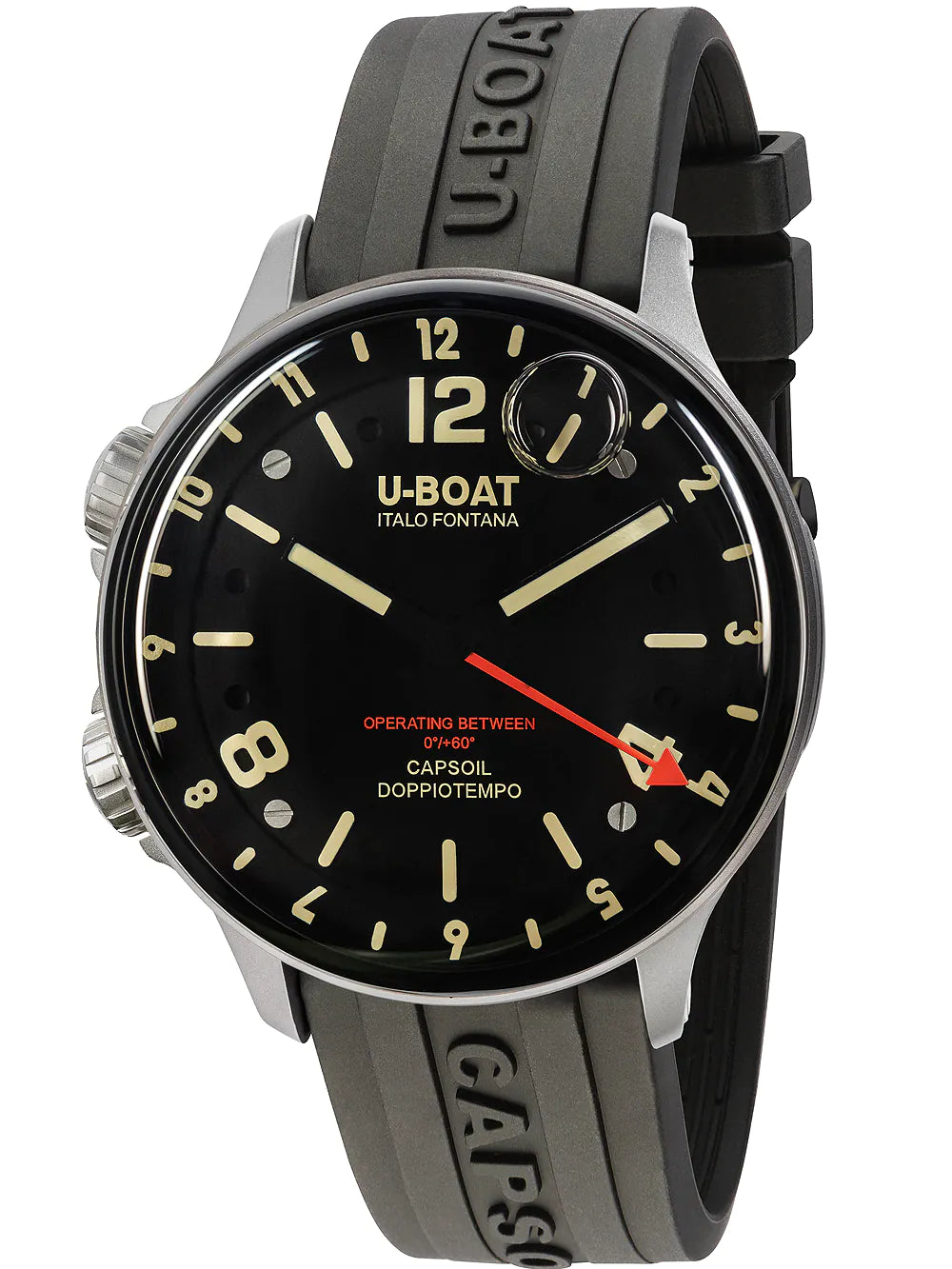 U-Boat 8769 Capsoil Qs. Doppiotempo SS GMT Mens Watch 45mm 10ATM
