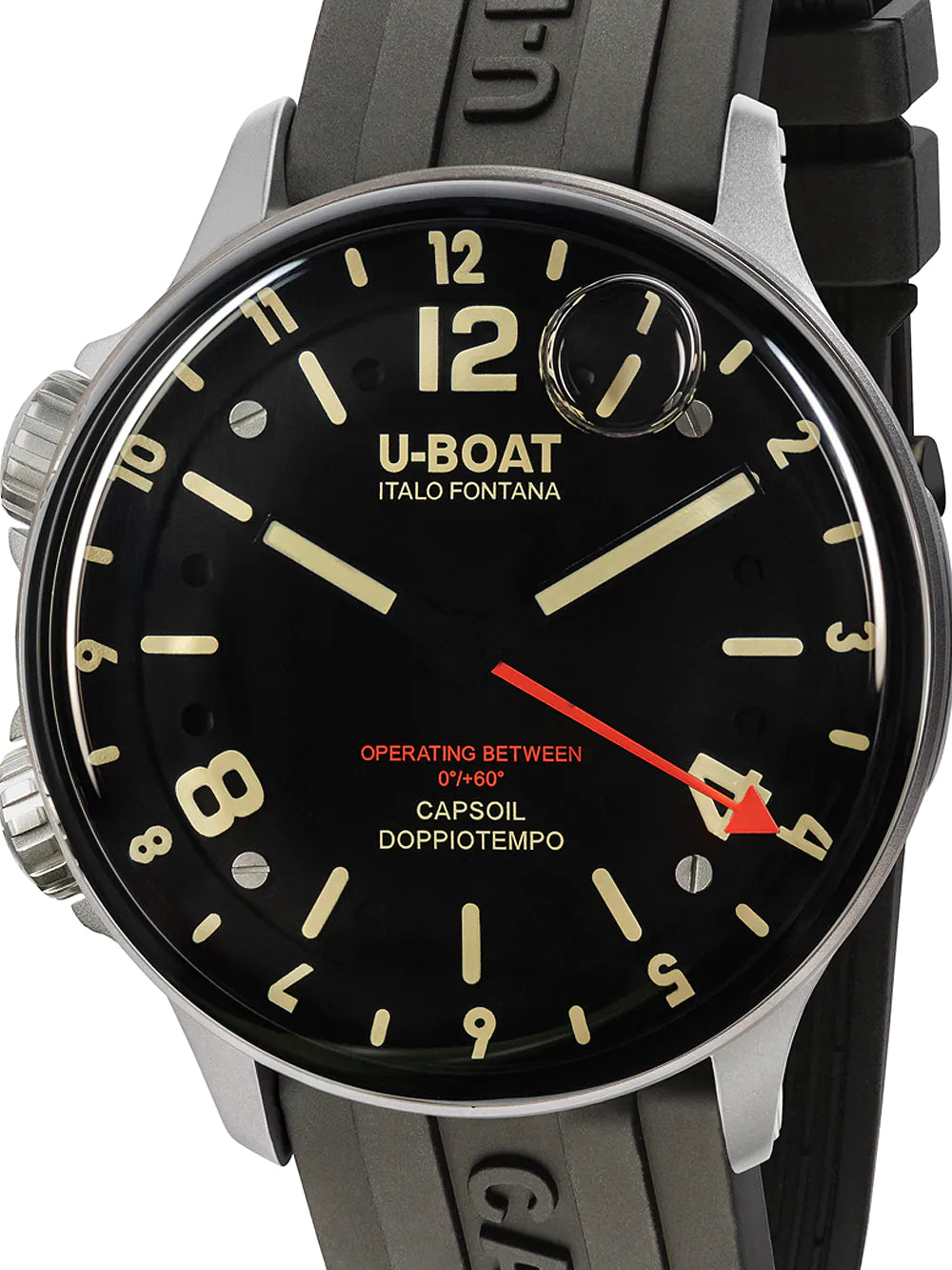 U-Boat 8769 Capsoil Qs. Doppiotempo SS GMT Mens Watch 45mm 10ATM