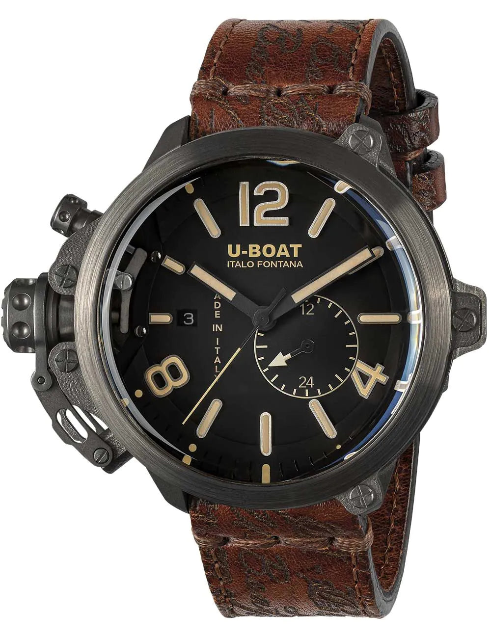 U-Boat 8805 Mens Watch Capsule Titanium BK BE Automatic 50mm 10ATM