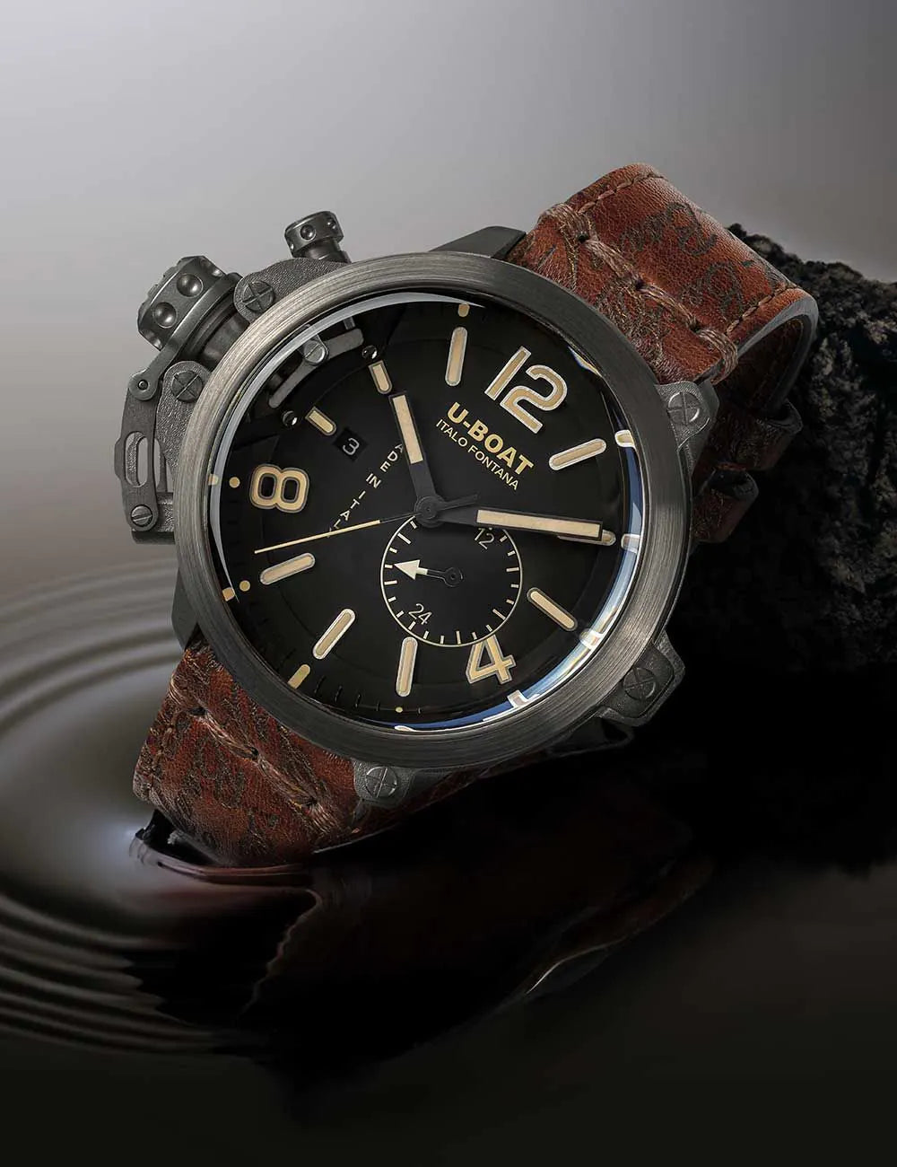 U-Boat 8805 Mens Watch Capsule Titanium BK BE Automatic 50mm 10ATM