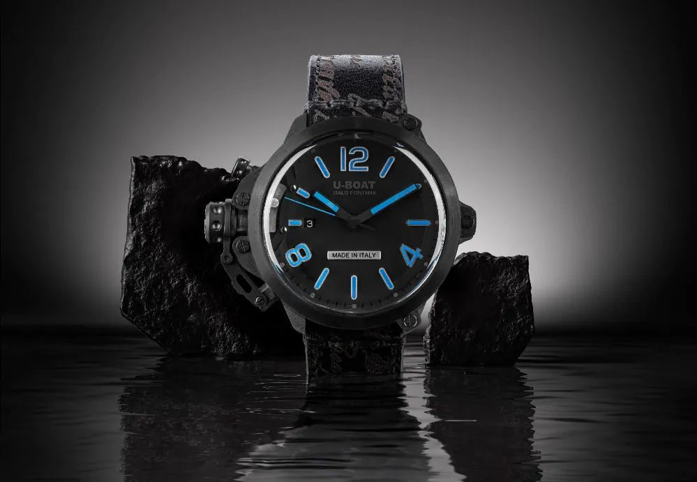 U-Boat 8806 Capsule 50 mm PVD BK BL Automatic Mens Watch 10ATM