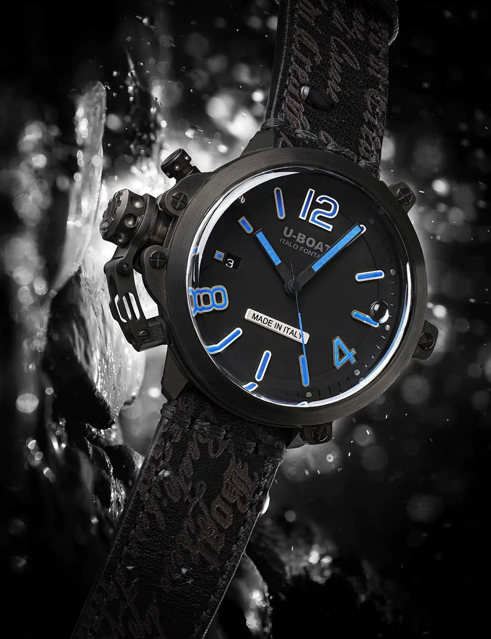 U-Boat 8808 Mens Watch Capsule PVD BK BL Automatic 45mm