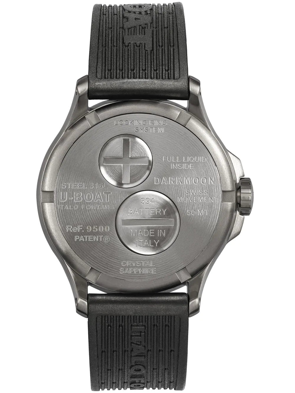 U-Boat 9500 Darkmoon Red SS Soleil Mens Watch 40mm 5ATM