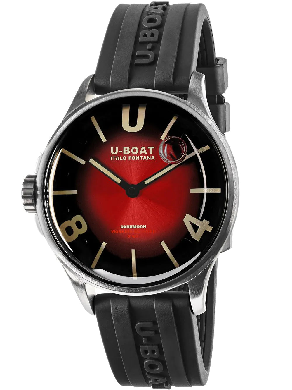 U-Boat 9500 Darkmoon Red SS Soleil Mens Watch 40mm 5ATM