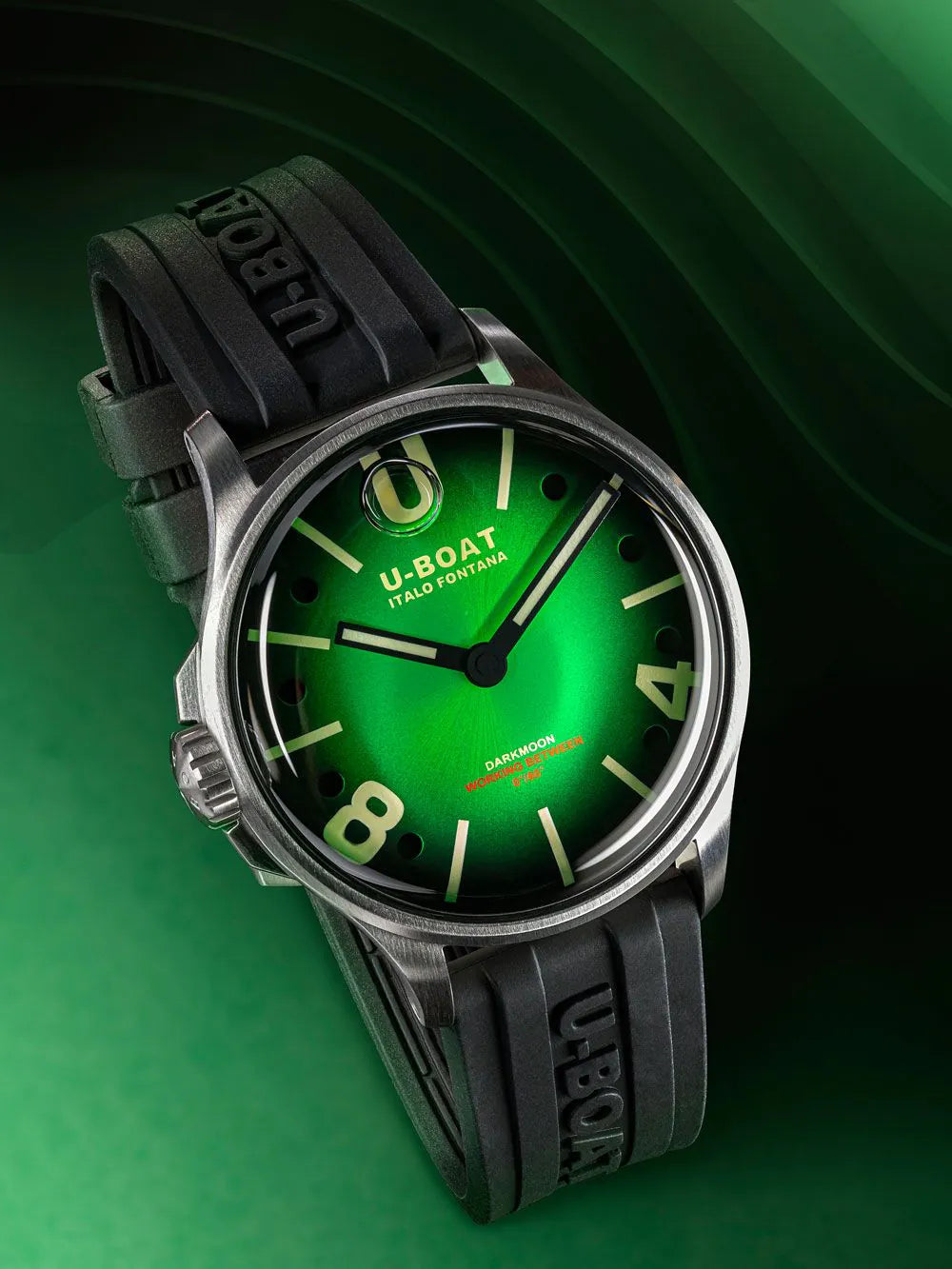 U-Boat 9502/A Darkmoon Green SS Soleil Mens Watch 40mm 5ATM