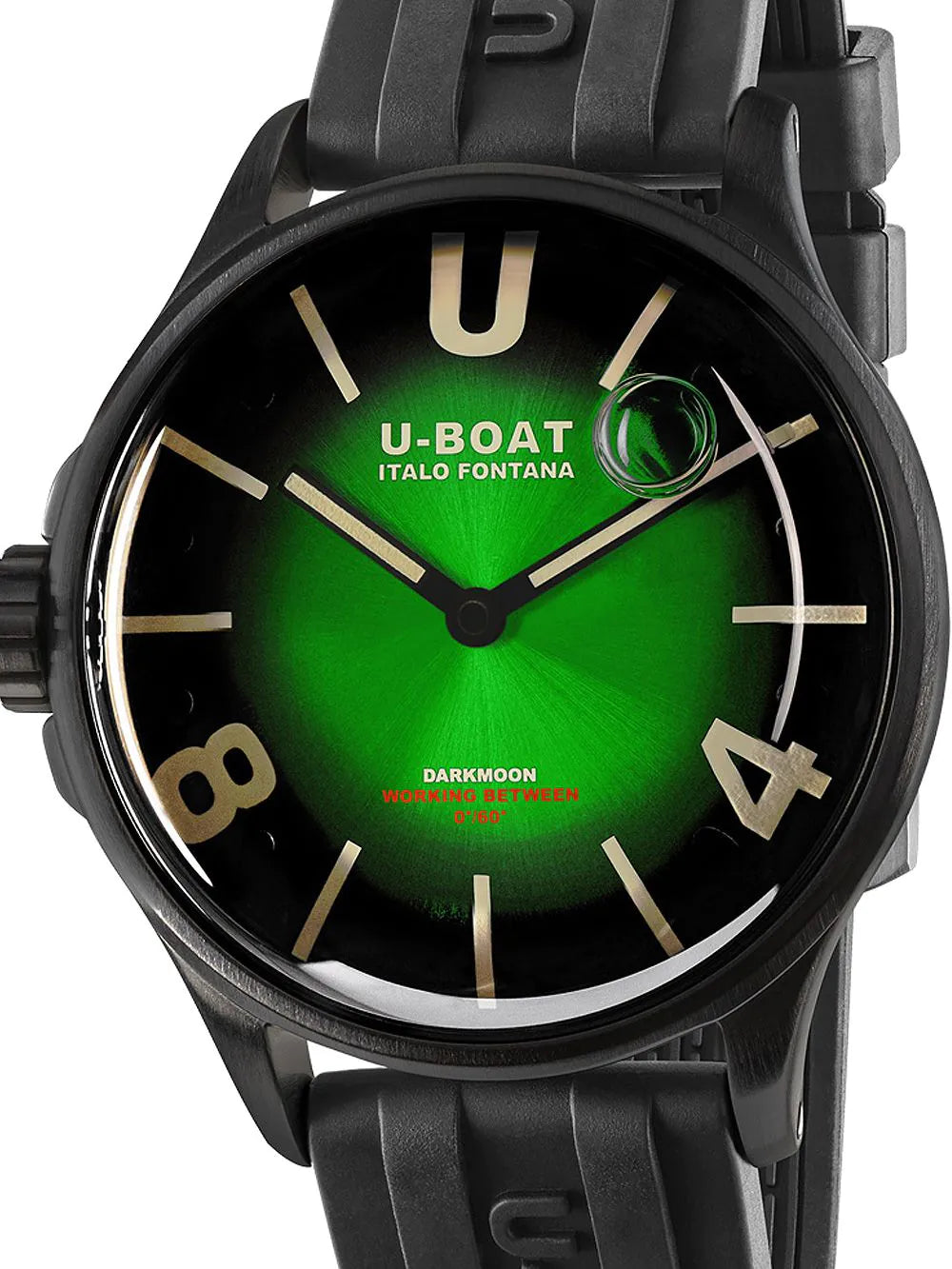 U-Boat 9503/A Darkmoon Green PVD Soleil Mens Watch 40mm 5ATM