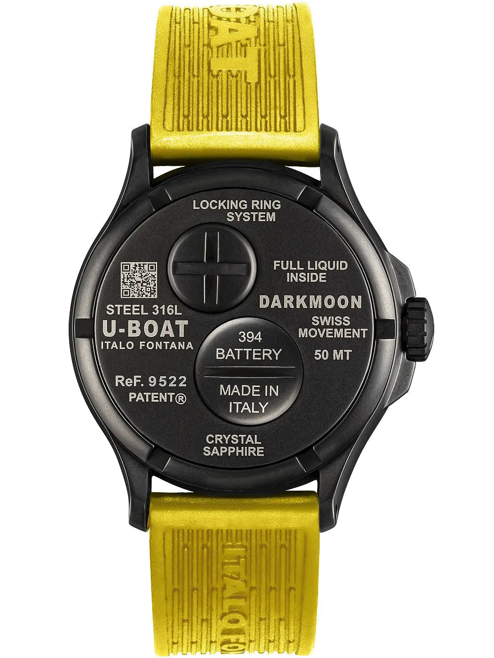 U-Boat 9522/A Darkmoon Yellow IPB Mens Watch Capsoil 44mm 5ATM