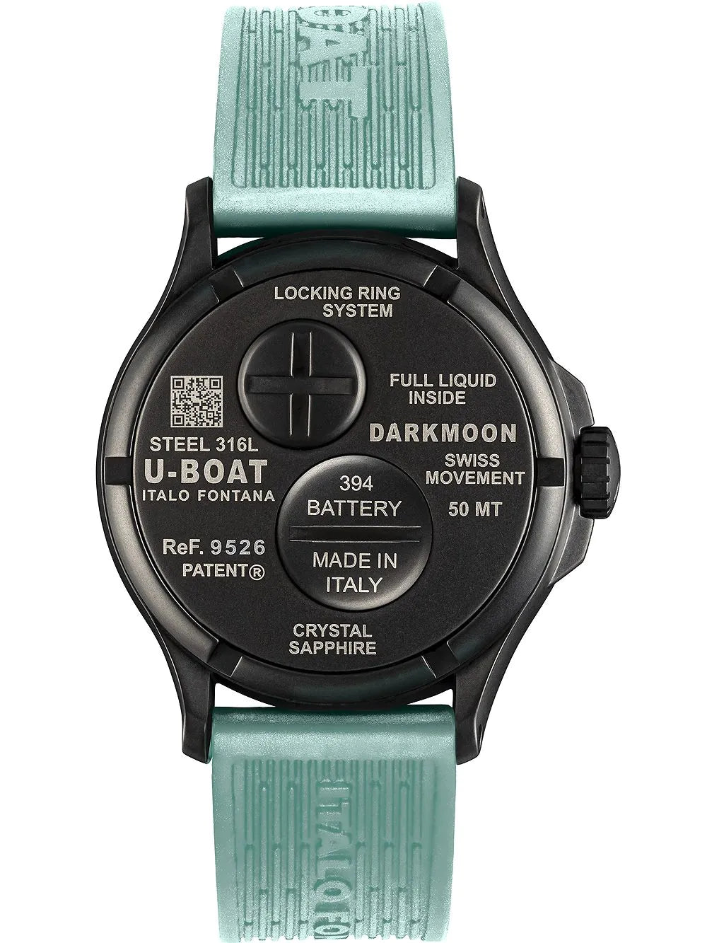 U-Boat 9526/B Darkmoon Aqua IPB Mens Watch 44mm 5ATM
