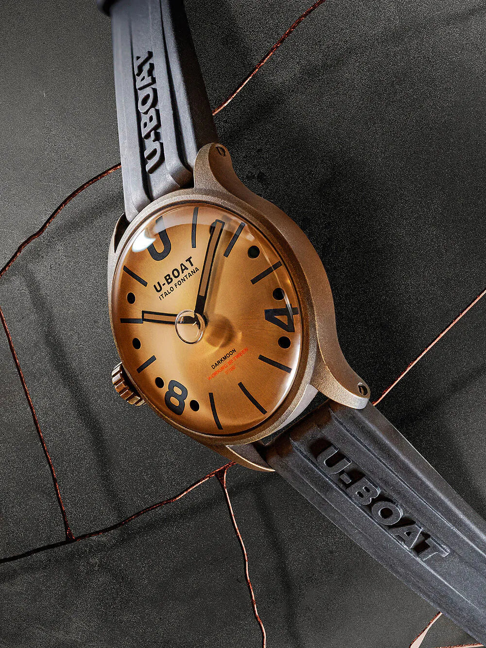 U-Boat 9546 Darkmoon Brown Vintage Mens Watch Capsoil 44mm 5ATM