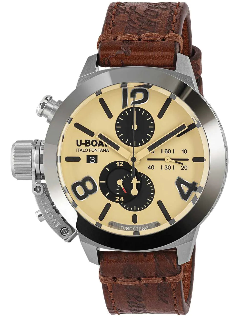 U-Boat 9568/A Classico 45 mm Tungsteno CAS 2 Mens Watch Automatic Chronograph 10ATM