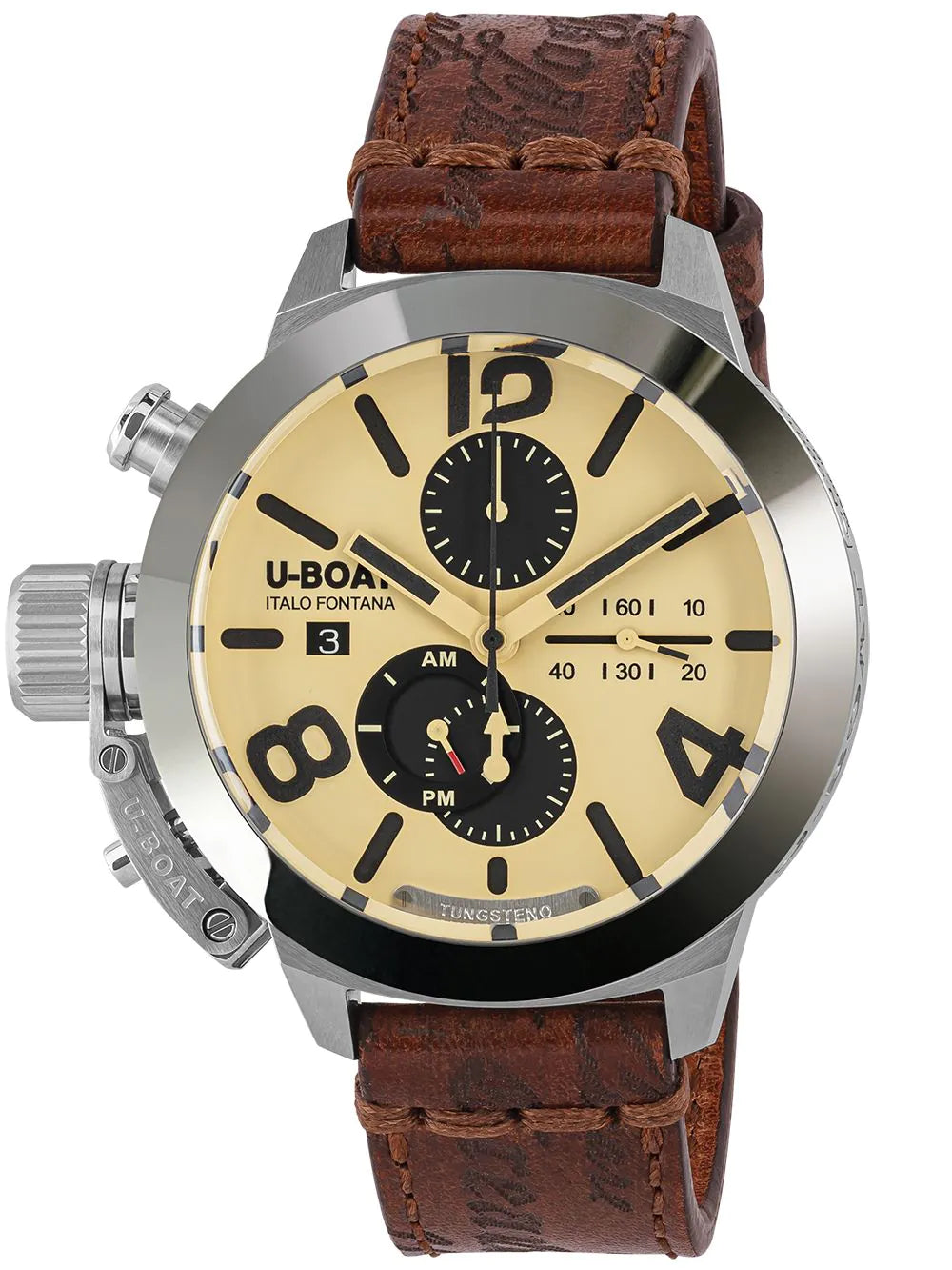 U-Boat 9568/A Classico 45 mm Tungsteno CAS 2 Mens Watch Automatic Chronograph 10ATM
