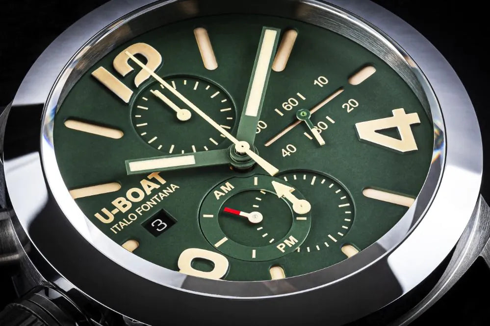 U-Boat 9581 Classico 45 mm Tungsteno CAS Green Mens Watch Automatic Chronograph 10ATM