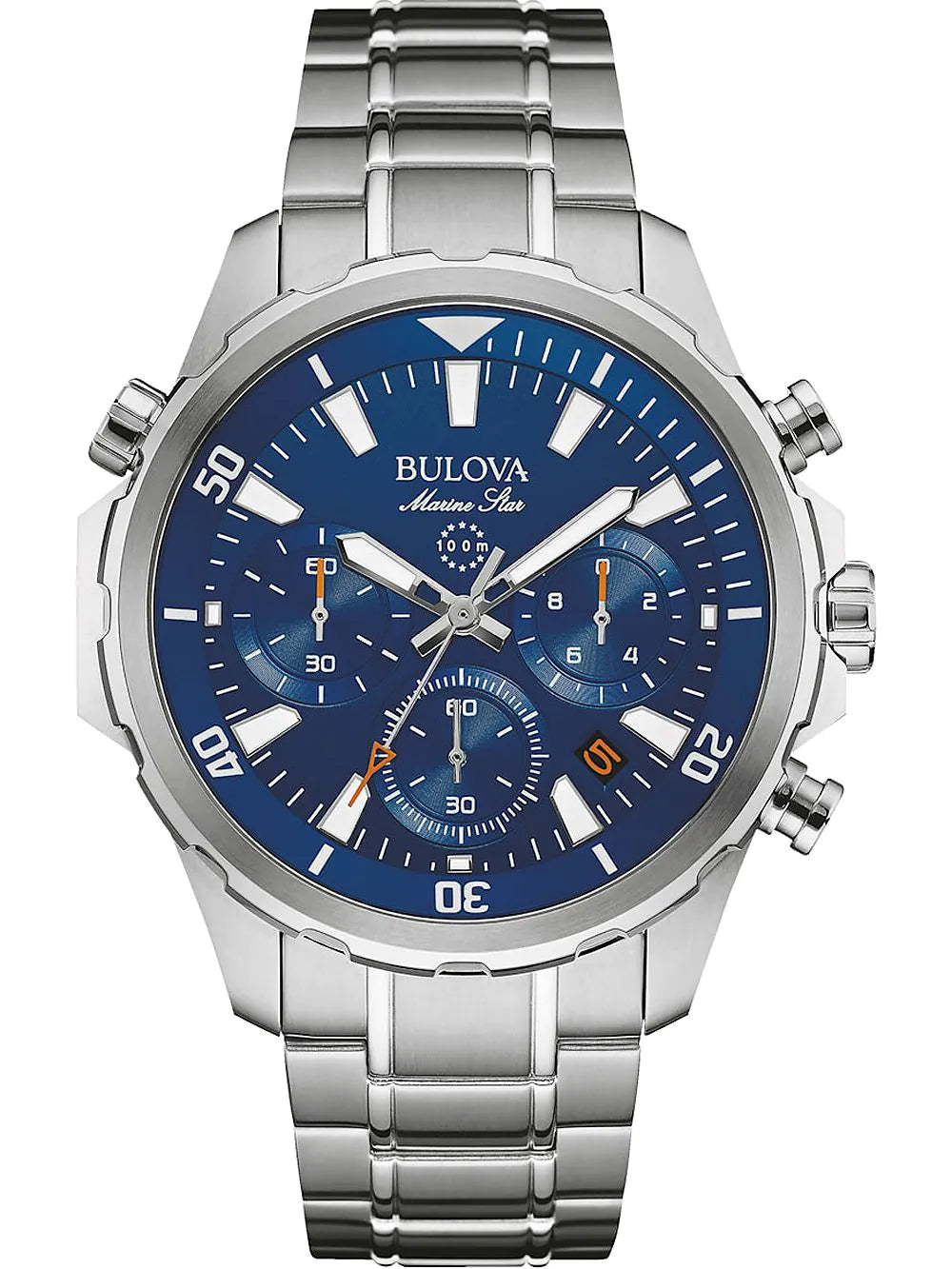 Bulova 96B256 Marine Star Chronograph Mens Watch 43mm 10ATM