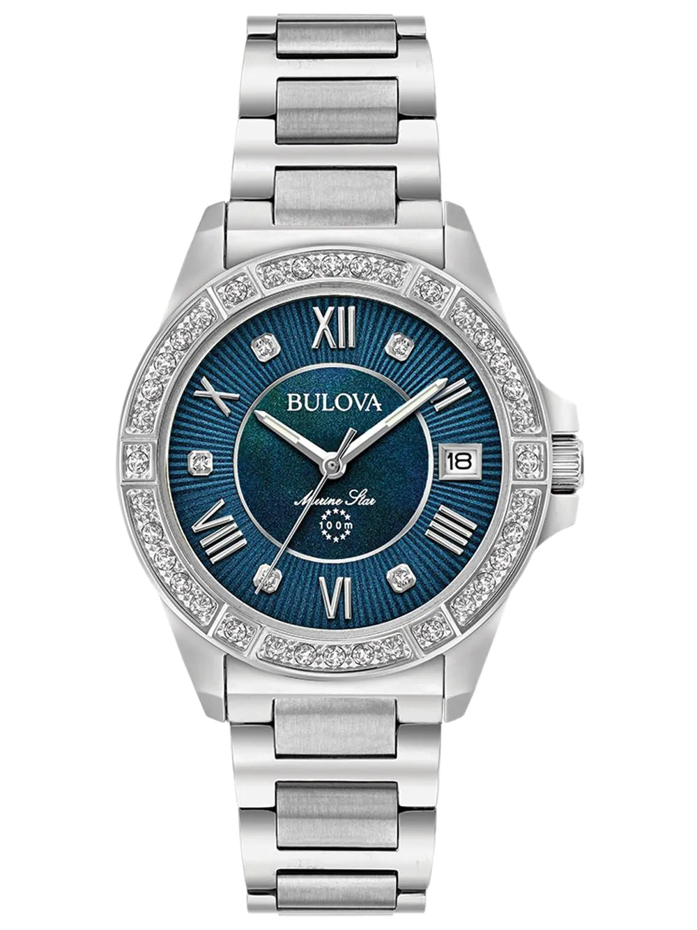 Bulova 96R215 Marine Star Ladies Watch 32mm 10ATM