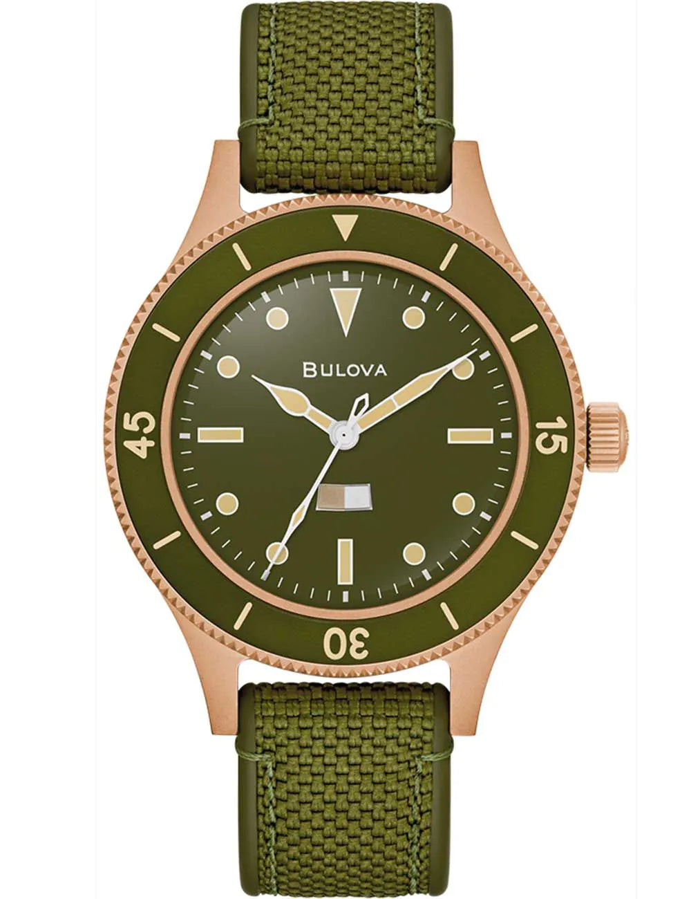 Bulova 98A324 Mens Watch MIL-SHIPS Bronze 150th Anniversary 41mm 20ATM
