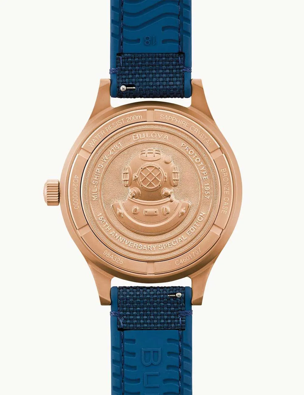 Bulova 98A325 Mens Watch MIL-SHIPS Bronze 150th Anniversary 41mm 20ATM