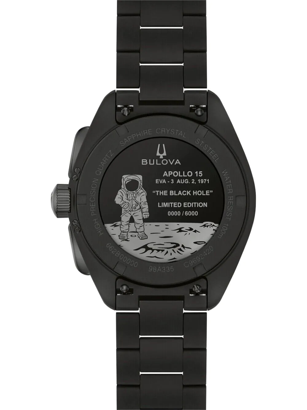 Bulova 98A335 Mens watch Lunar Pilot Black Hole Chronograph Limited Edition UHF 41mm 10ATM