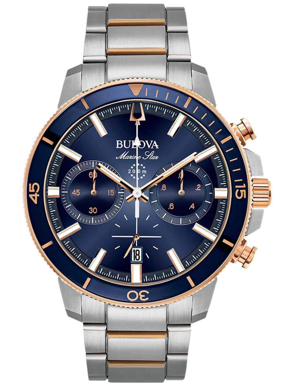 Bulova 98B301 Marine Star Chronograph Mens Watch 45mm 20ATM