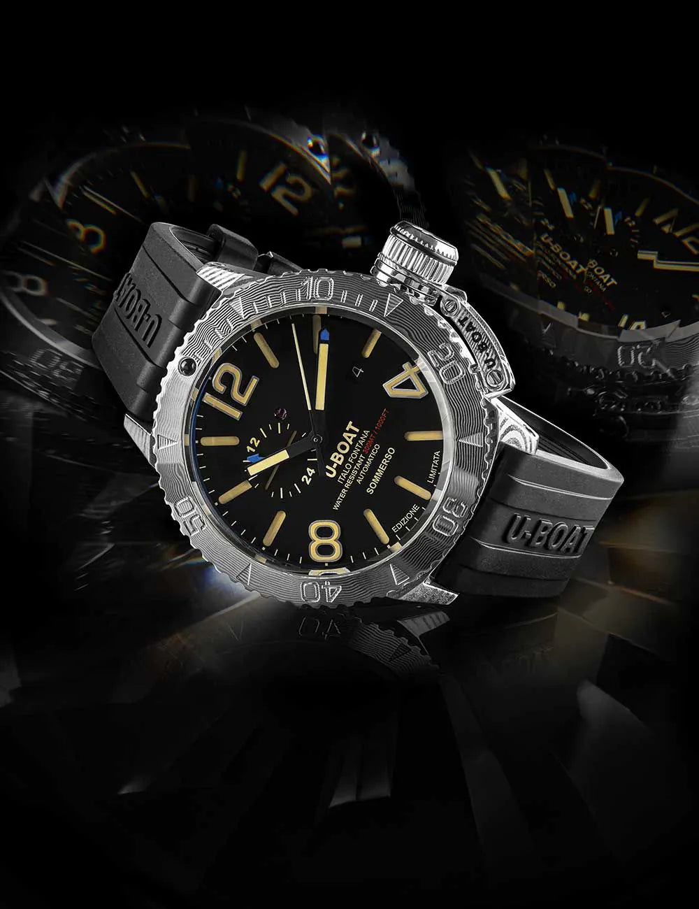 U-Boat 9988 Mens Watch Sommerso Damasco (right) Automatic 46mm 30ATM
