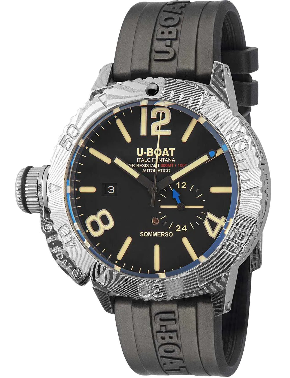 U-Boat 9999 Mens Watch Sommerso Damascus Automatic 46mm 30ATM