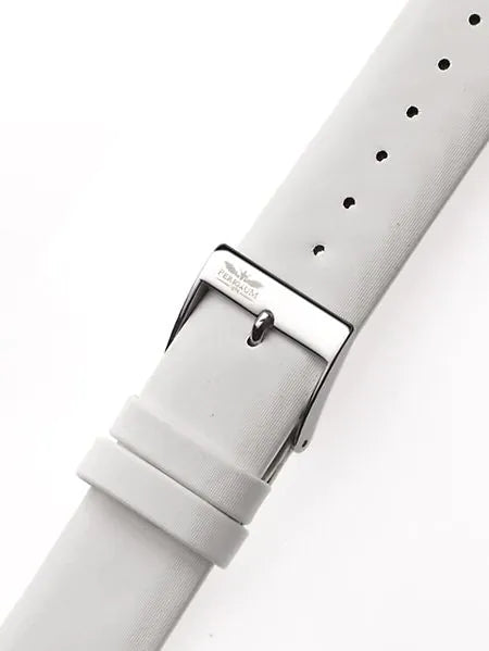 Perigaum Leather Strap 22 x 170 mm White Silver Clasp