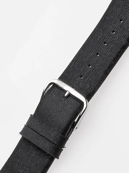 Perigaum Textile-leather-strap 28 x 170 mm Black Silver Clasp