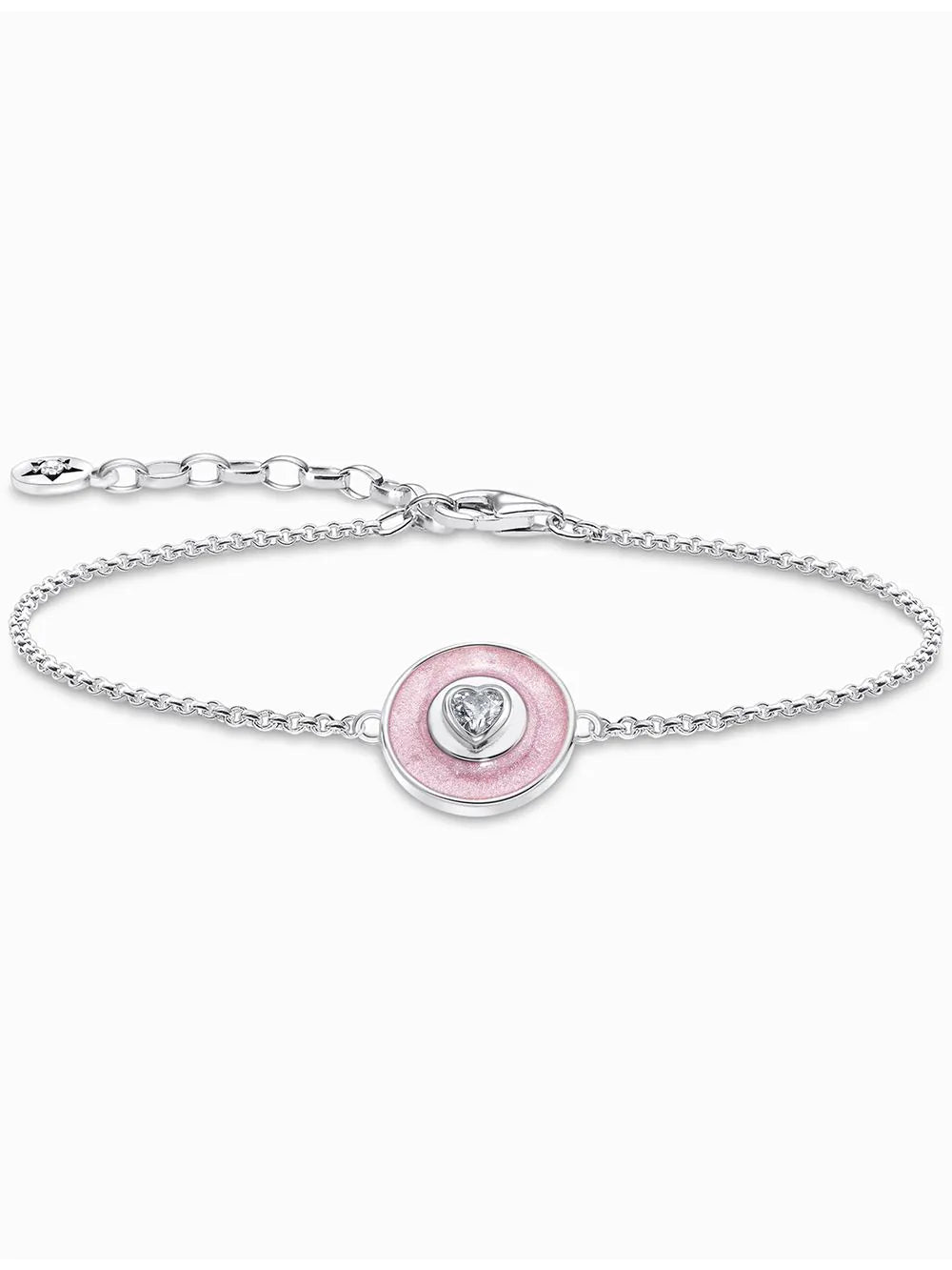 Thomas Sabo A2143-691-9-L19V Silver bracelet w. pink pendant