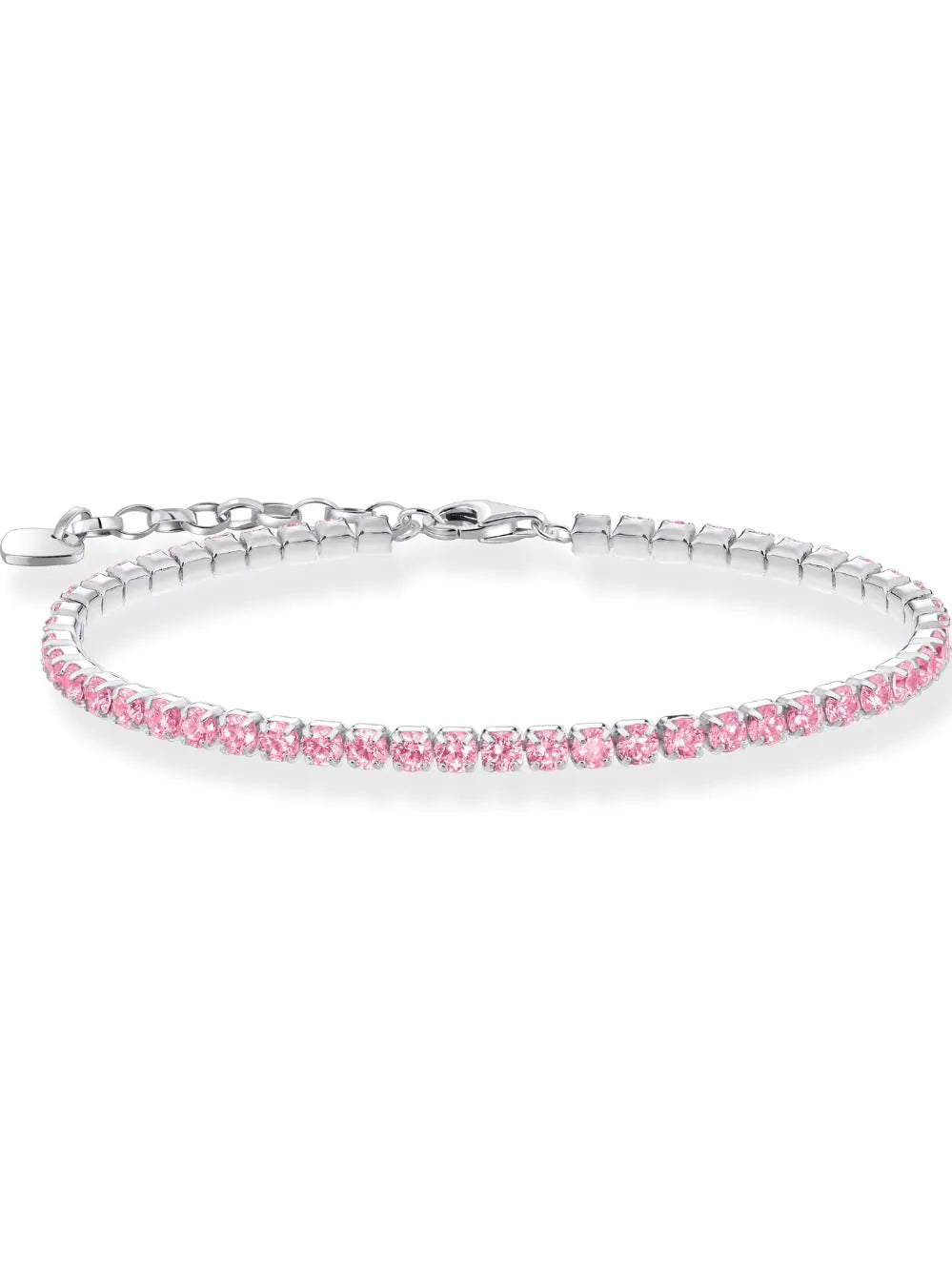 Thomas Sabo A2167-051-9-L19V Tennis Bracelet with pink stones 16-19 cm
