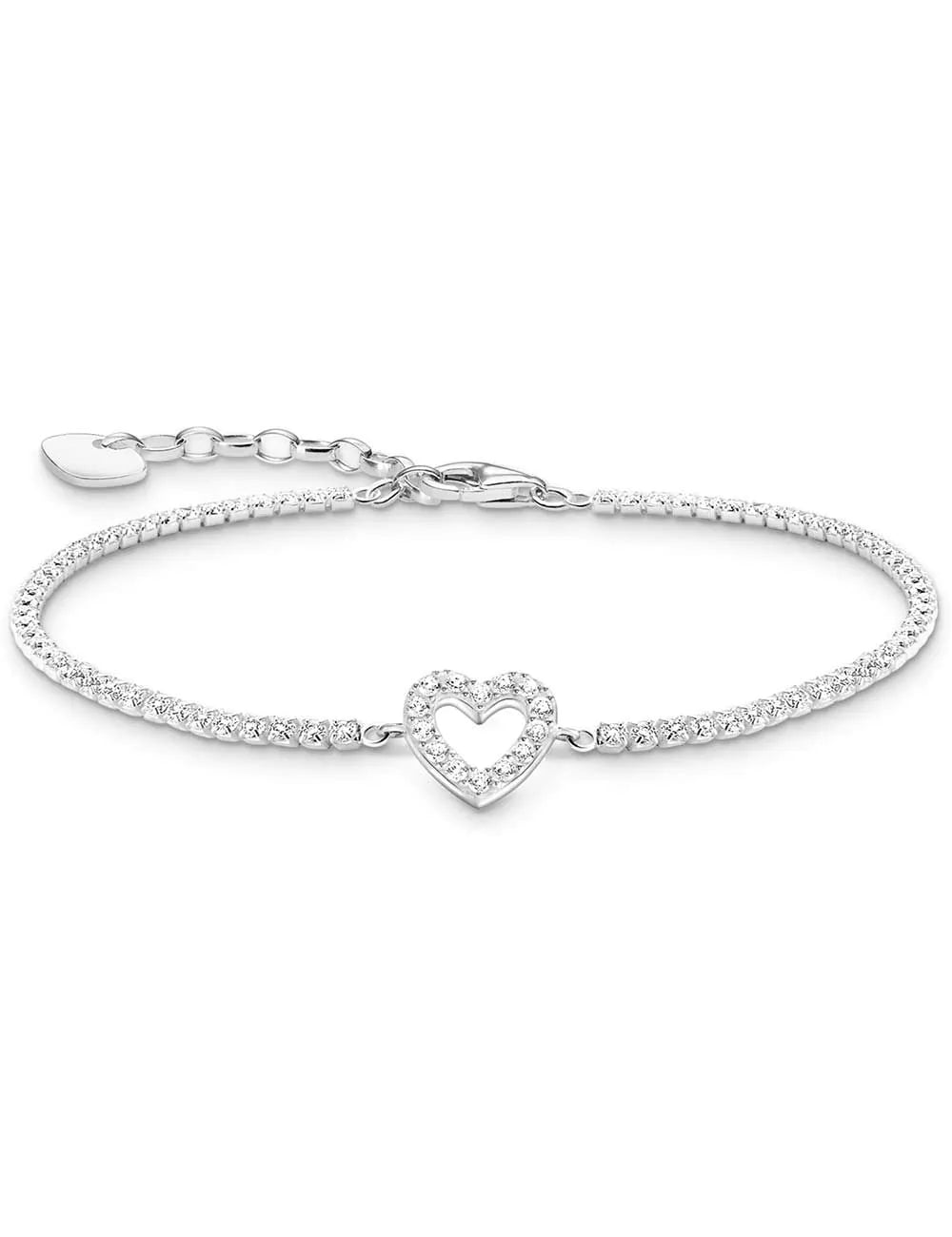 Thomas Sabo A2177-051-14-L19V Silver Tennis Bracelet Heart With White stones
