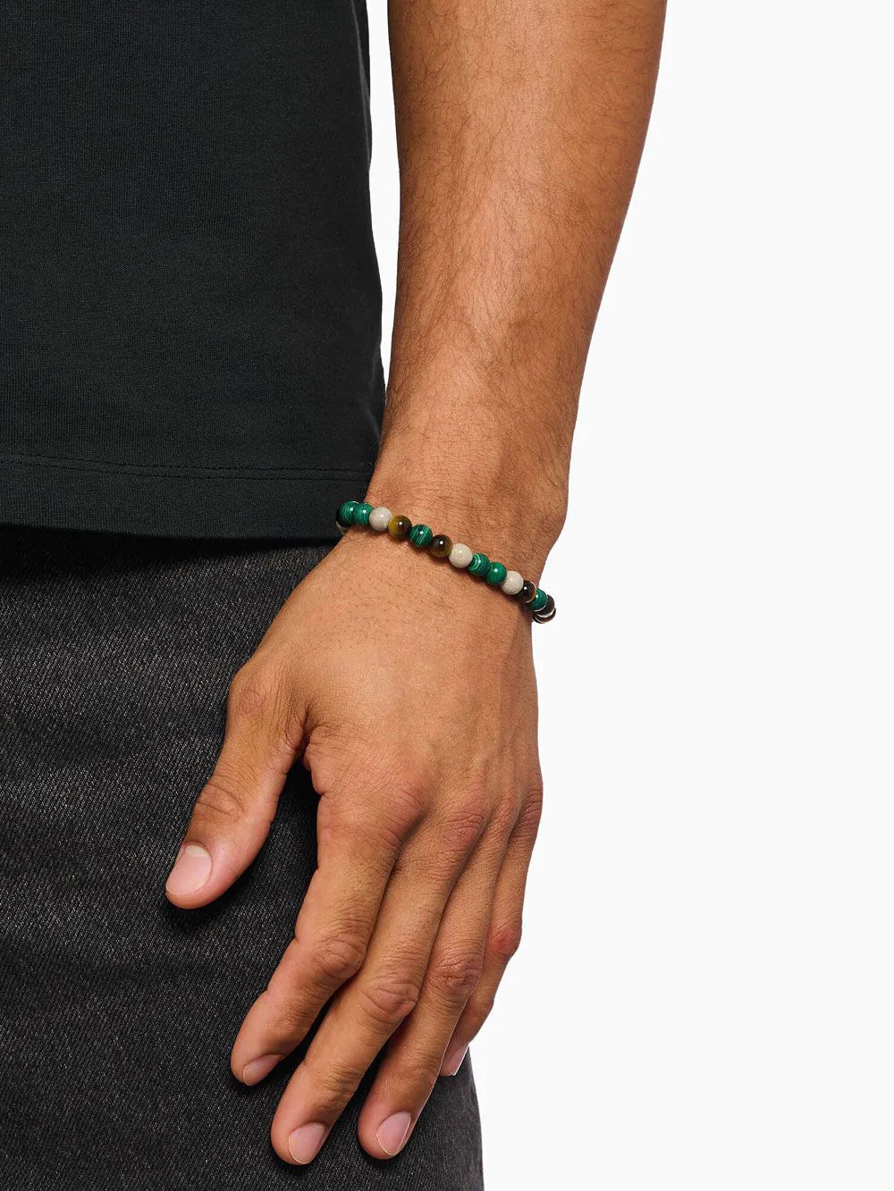 Thomas Sabo A2193-468-7-L19 Unisex Bead Bracelet in earth and green tones