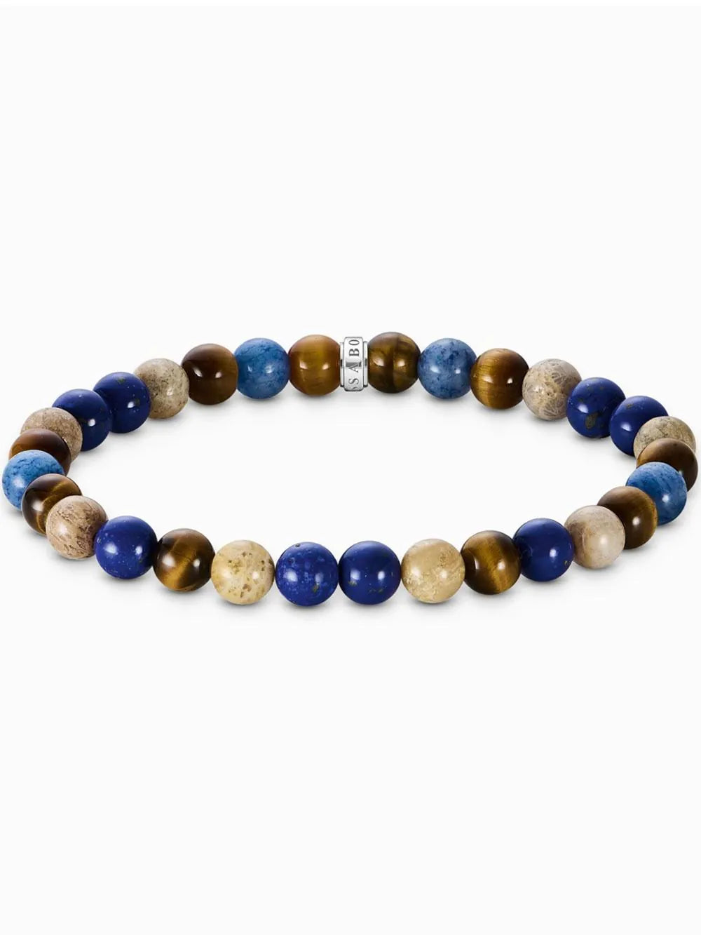 Thomas Sabo A2193-926-7-L19 Unisex Bead Bracelet in shades of brown and blue