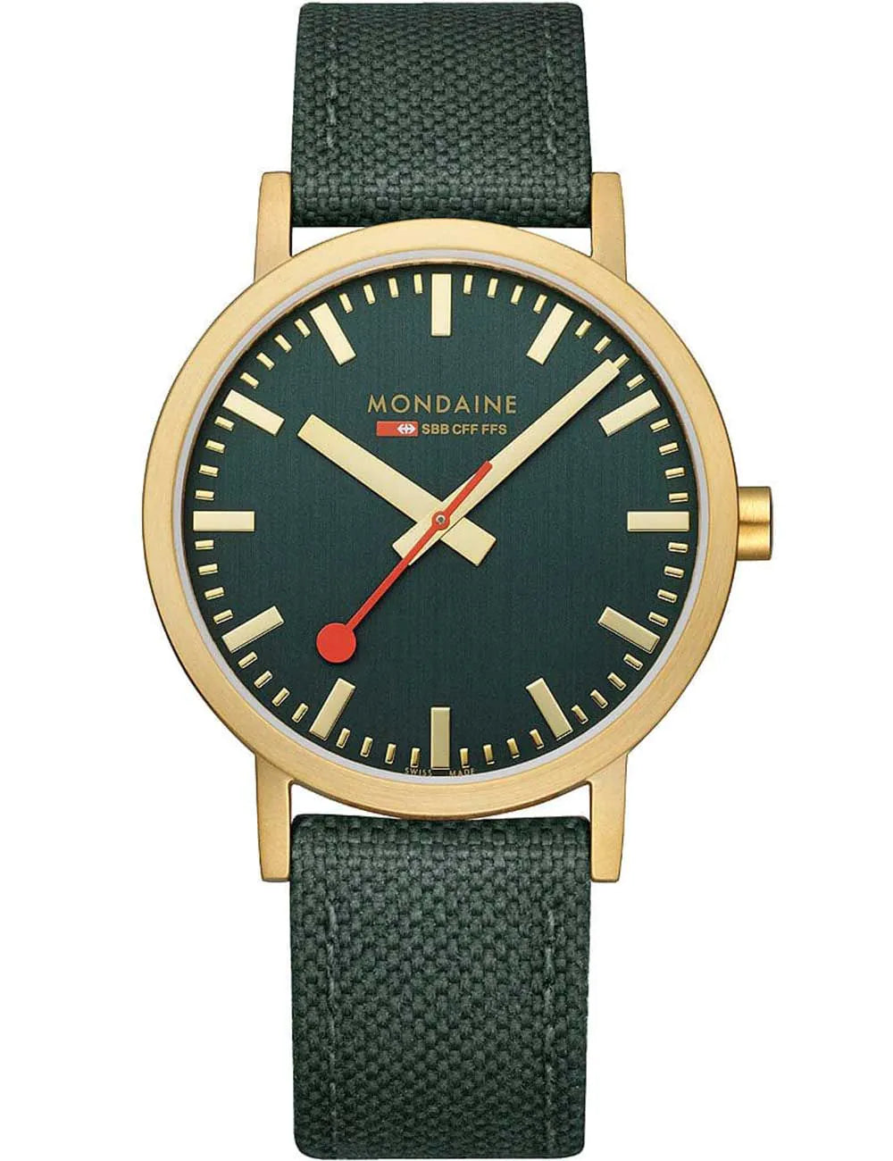 Mondaine A660.30360.60SBS Classic Green And Gold 40mm 3ATM