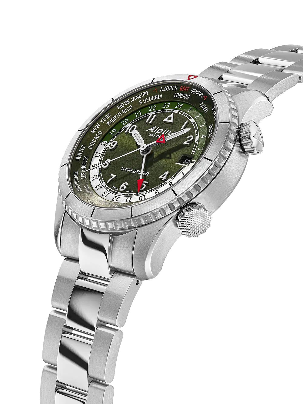 Alpina AL-255GR4S26B Startimer Pilot Worldtimer Mens Watch