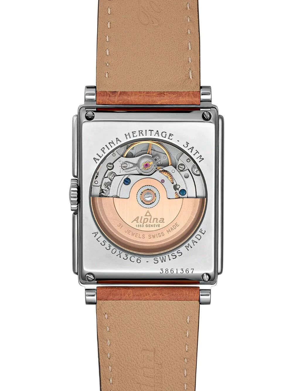 Alpina AL-530N3C6 Mens Watch Heritage Alpiner Carrée Automatic 39mm 3ATM