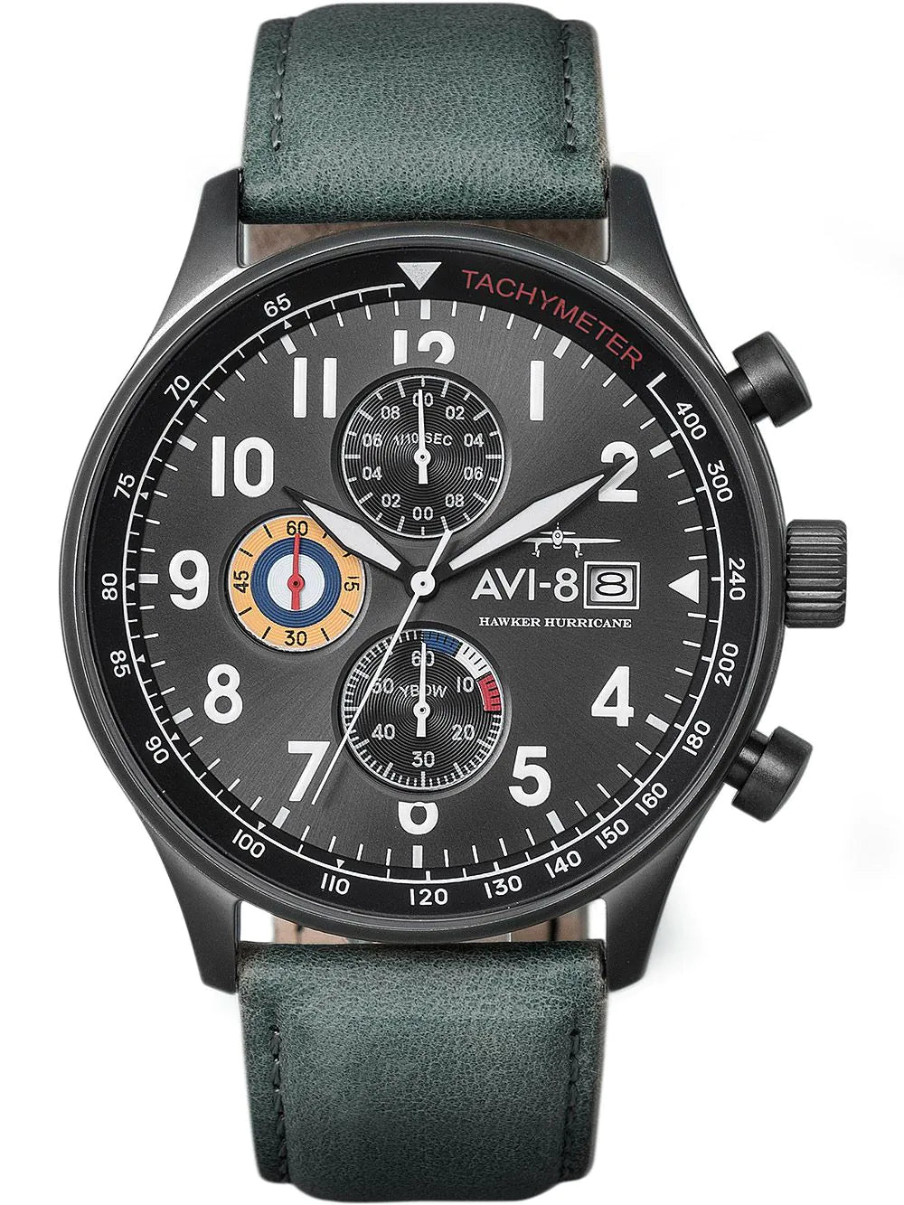 AVI-8 AV-4011-0D Hawker Hurricane Chronograph Mens Watch 42mm 5ATM