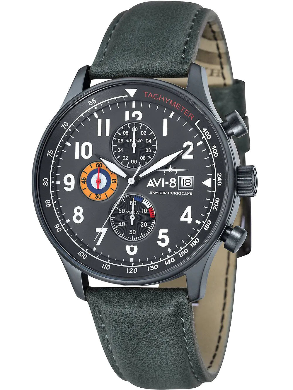 AVI-8 AV-4011-0D Hawker Hurricane Chronograph Mens Watch 42mm 5ATM