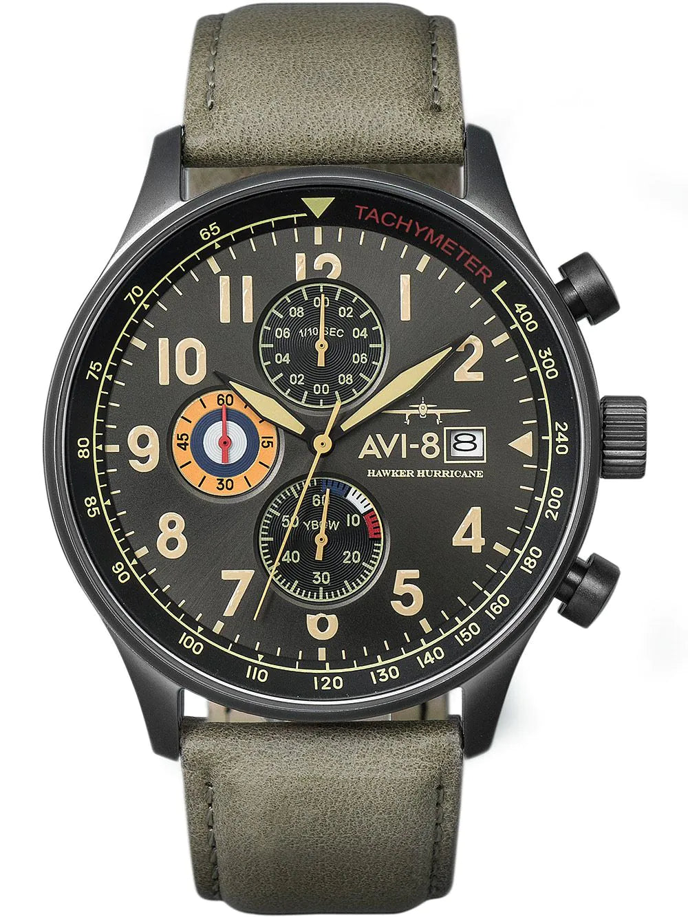 AVI-8 AV-4011-0E Hawker Hurricane Chronograph Mens Watch 42mm 5ATM