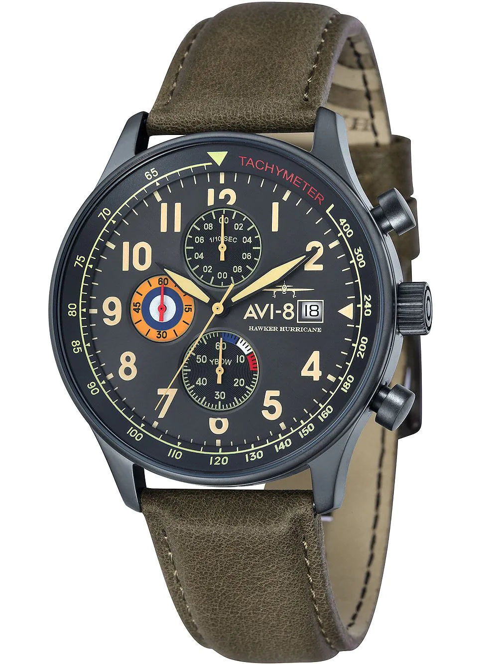 AVI-8 AV-4011-0E Hawker Hurricane Chronograph Mens Watch 42mm 5ATM