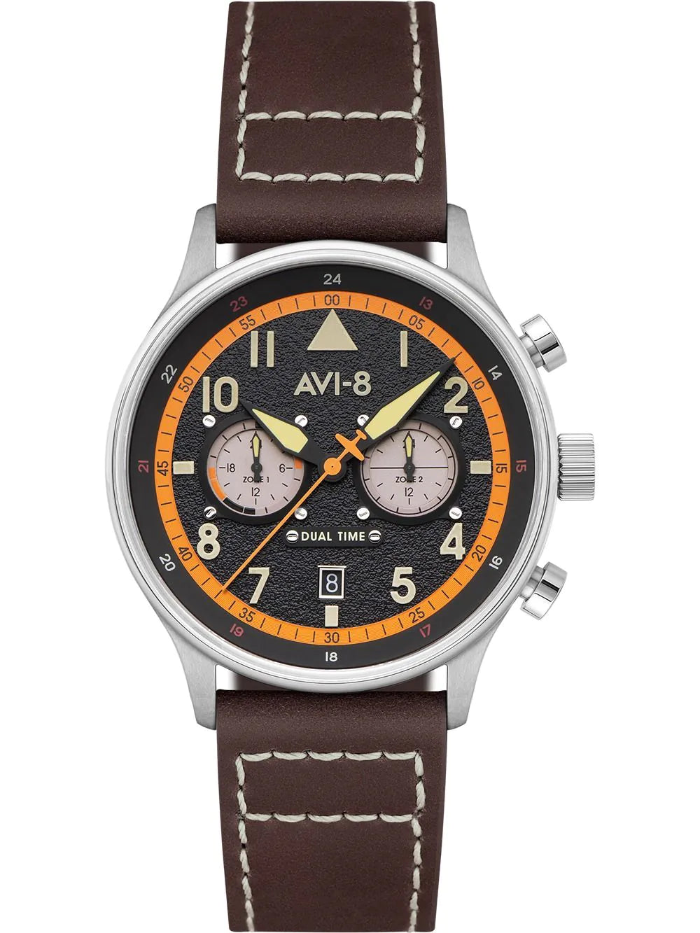 AVI-8 AV-4088-07 Mens Watch Hawker Hurricane Dual-Time 43mm 5ATM