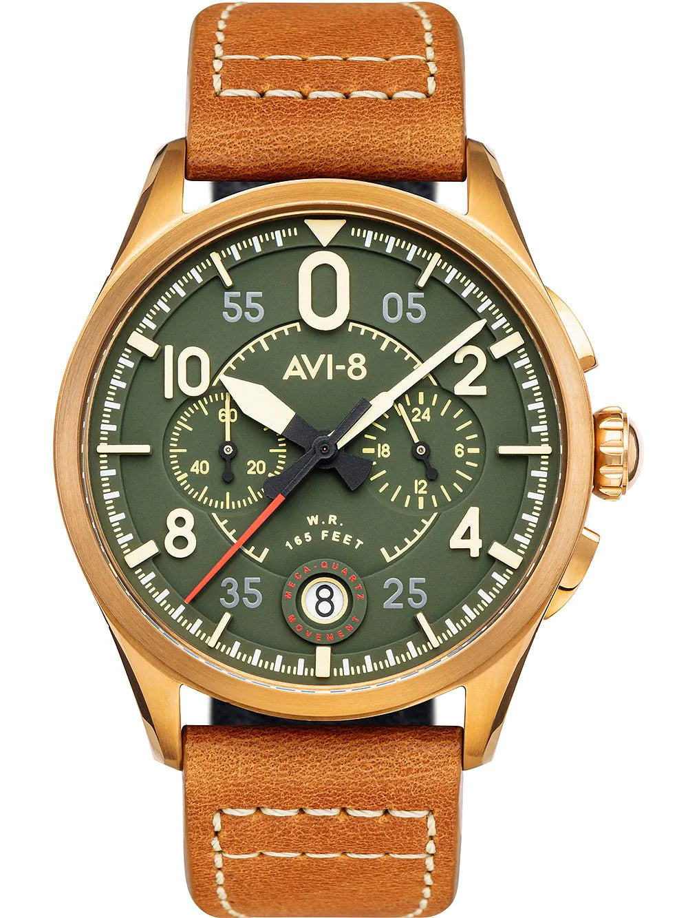 AVI-8 AV-4089-02 Spitfire Chronograph Mens Watch 42mm 5ATM