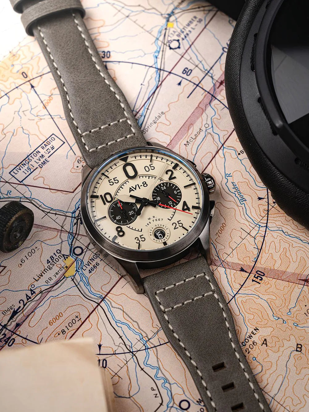 AVI-8 AV-4089-06 Mens Watch Spitfire Lock Chronograph 42mm 5ATM