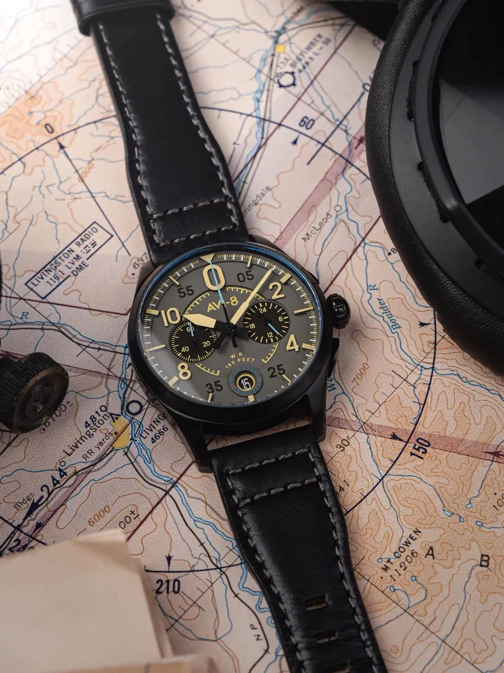 AVI-8 AV-4089-08 Mens Watch Spitfire Lock Chronograph 42mm 5ATM